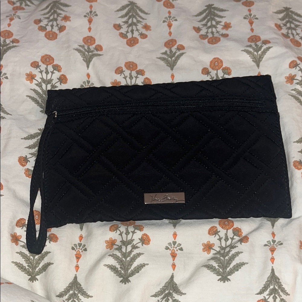 Black Quilted Wristlet Clutch